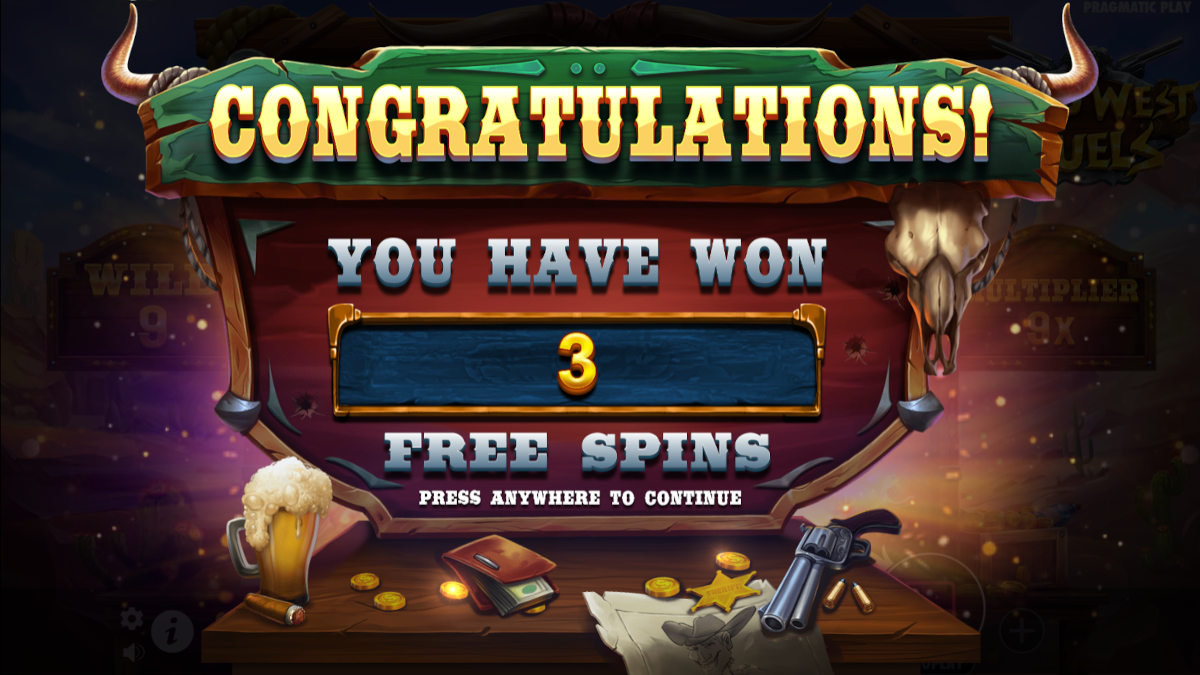 3 free spins won from lost relict wild west duels