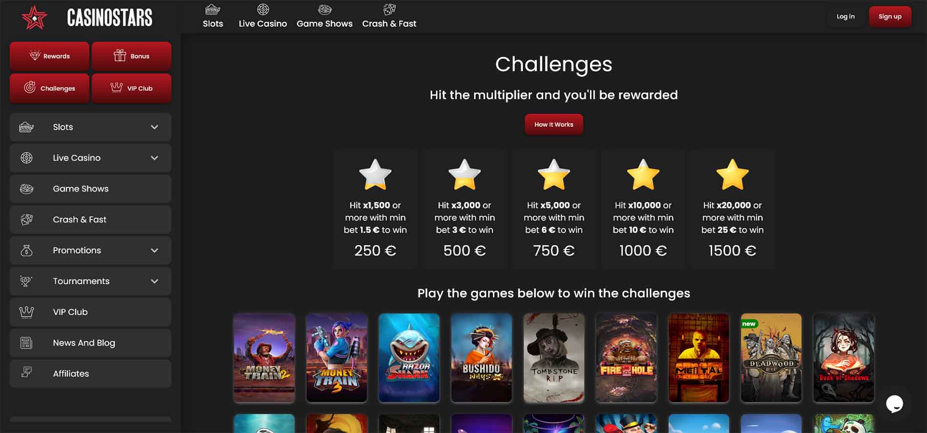 Casinostars Challenges