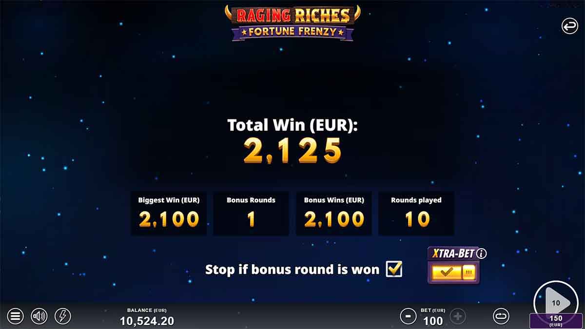 Raging Riches slot game by Slotmill, Extra Bet