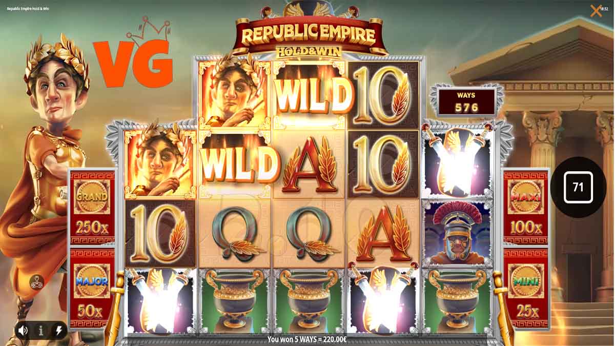 Republic Empire Hold and Win slot game by iSoftBet, wild win