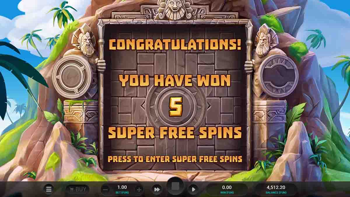 Atlantis Crush slot game by Relax Gaming, 5 super free spins