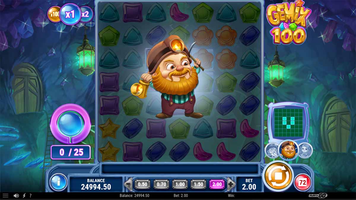 Gemix 100 slot game by Playn GO, win