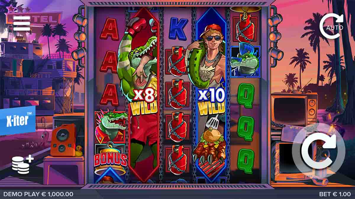 Man vs Gator slot game by ELK Studios, Base Game view