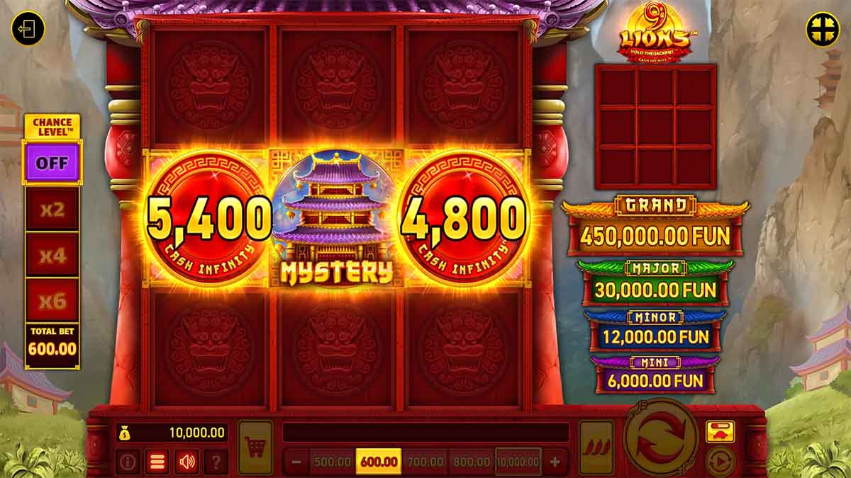 9 Lions Hold The Jackpot slot game by Wazdan, mystery