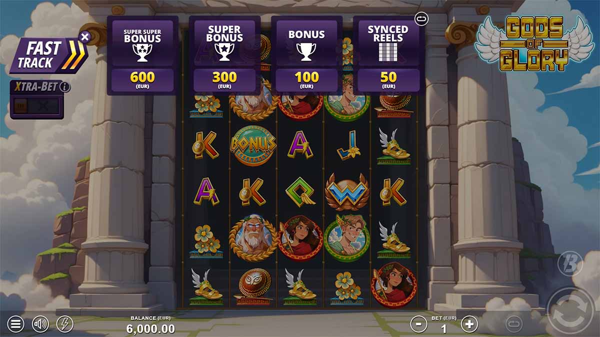 Gods of Glory slot game by Slotmill, featuring Buy Feature