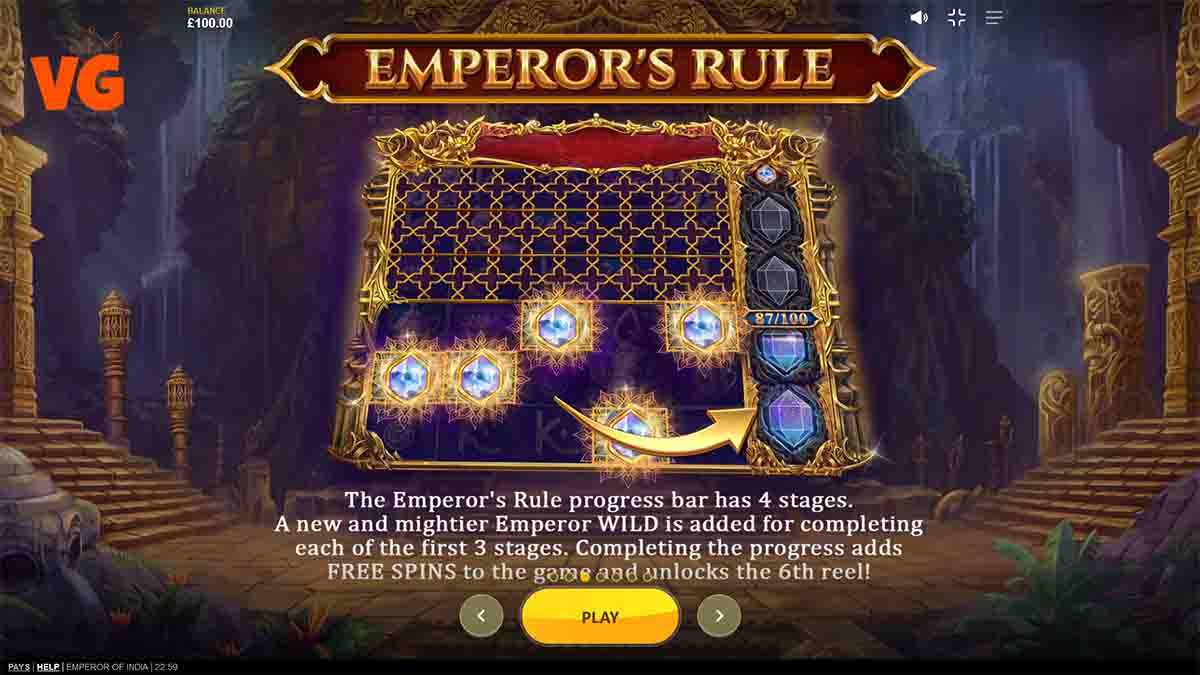 Emperor of India slot game by Red Tiger Gaming, instuctions 2