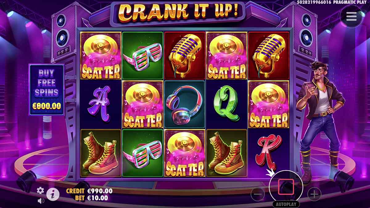 Crank It Up slot game by Pragmatic Play, free spins scatter