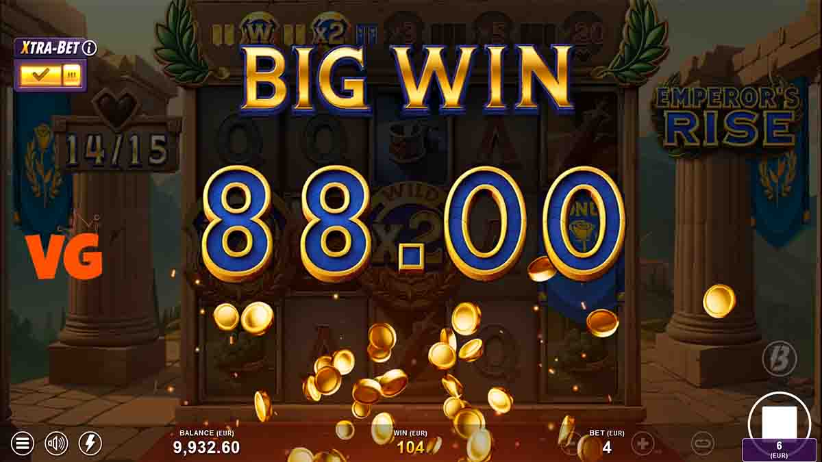 Emperors's Rise slot game by Slotmill, big win