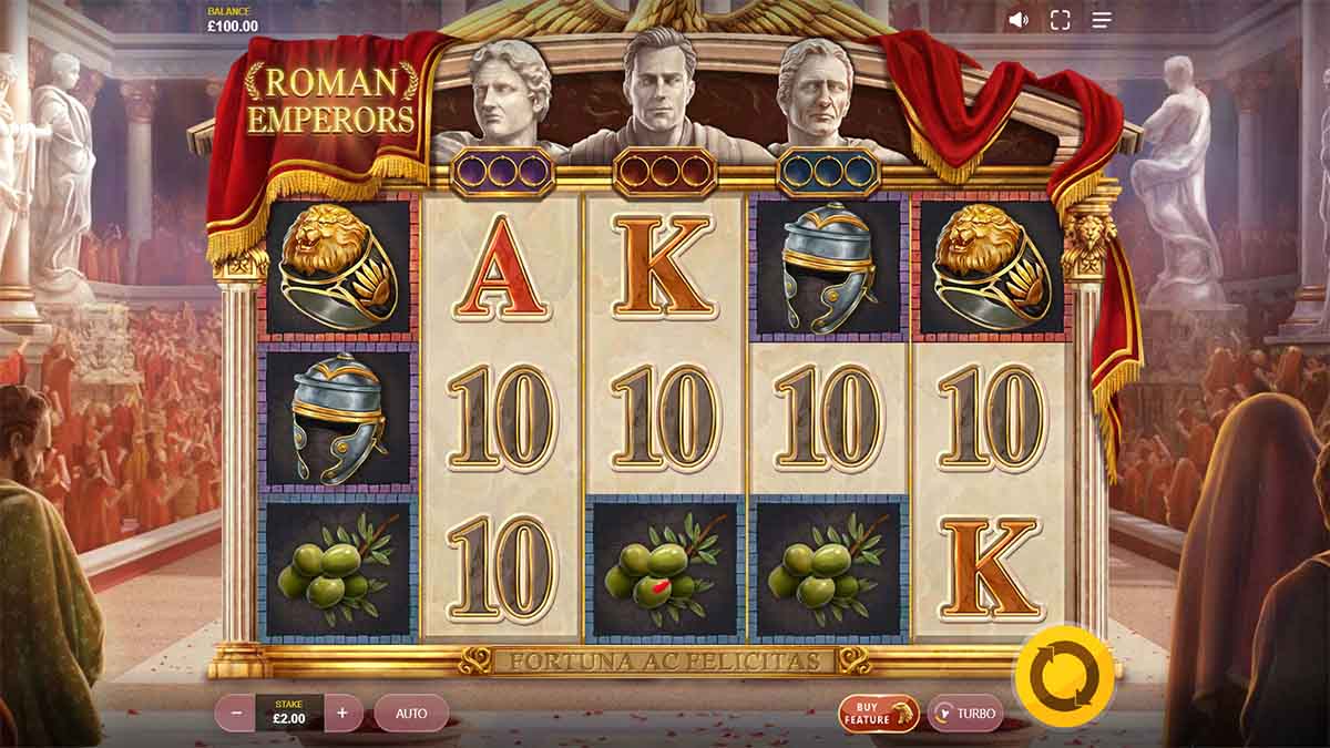 Roman Emperors slot game by Red Tiger, Base Game view