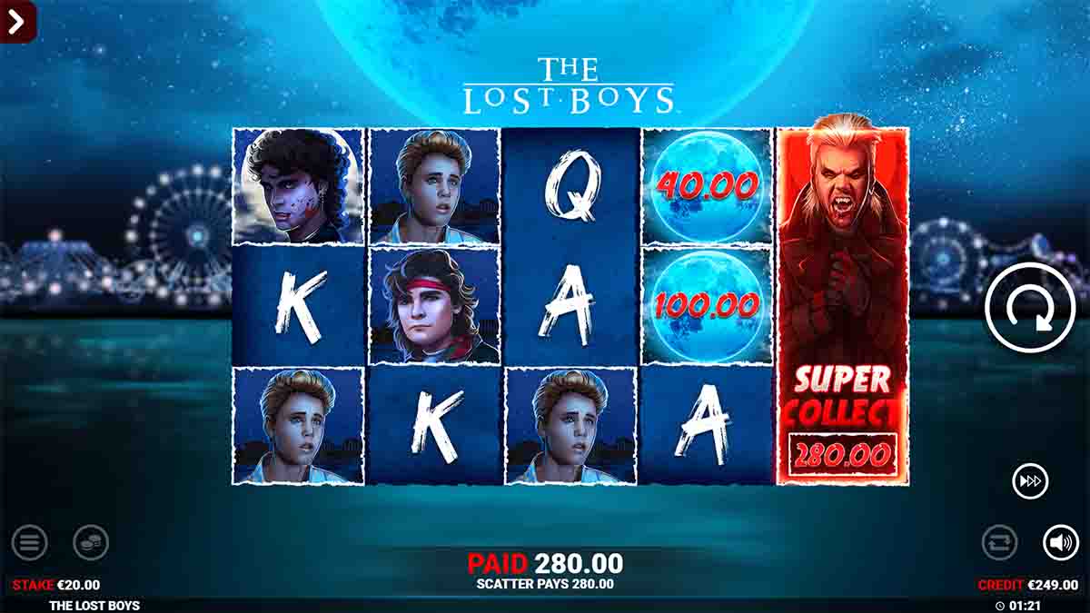 The Lost Boys slot game by Blueprint Gaming, Super Collect €280