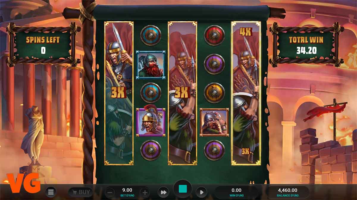 Roman Rivals Blood and Sand slot game by Relax Gaming, big win