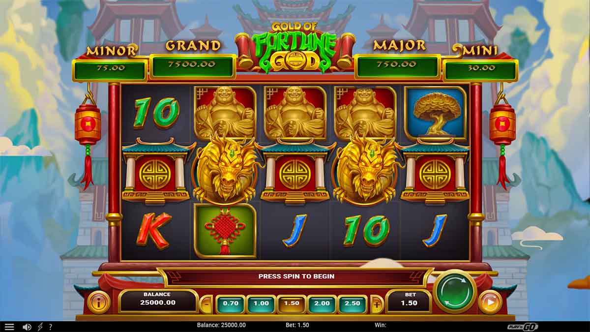 Gold of Fortune God slot game by Play'n GO, Base Game view