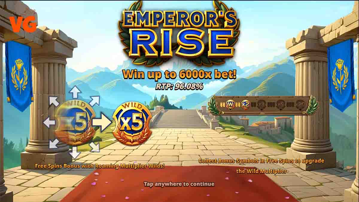 Emperors's Rise slot game by Slotmill, base game view