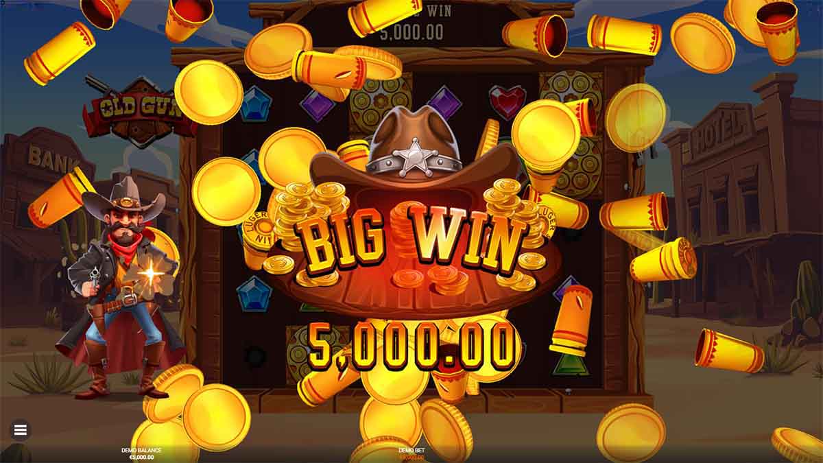 Old Gun slot game by Backseat Gaming, €5,000 win