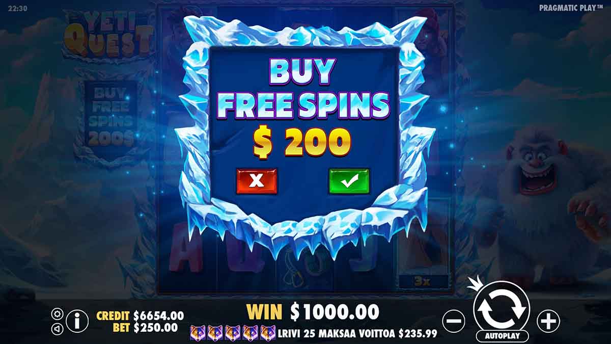 Yeti Quest slot game by Pragmatic Play, buy free spins