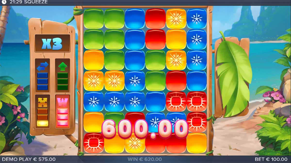 Squeeze slot game by ELK Studios, €600 win