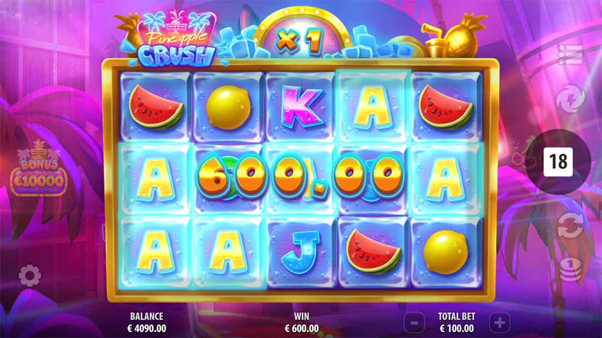 Pineapple Crush slot game by Quickspin, €600 win