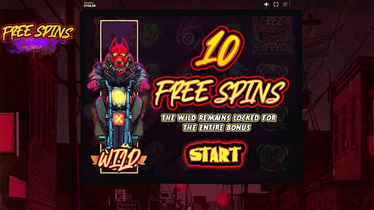 Rumble Mutts slot game by Max Win Gaming, featuring 10 Free Spins