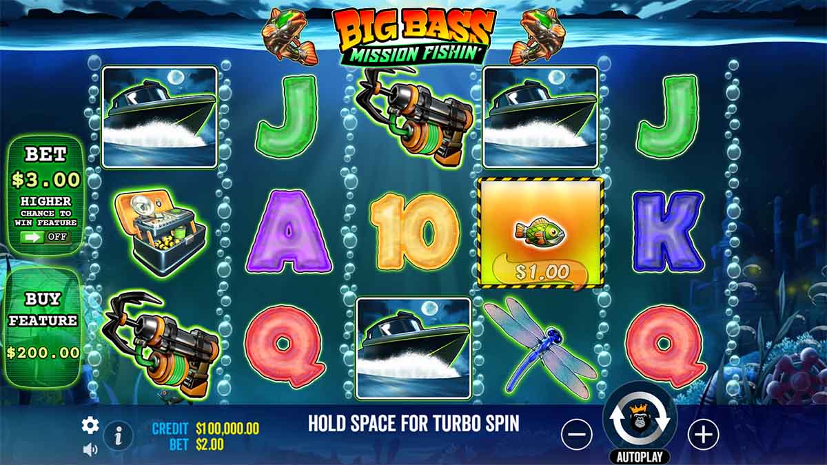 Big Bass Fishing Mission slot game by Pragmatic Play, Base Game view