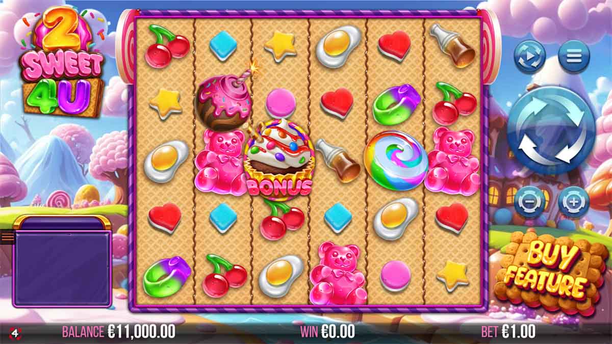 2 Sweet 4 U slot game by 4ThePlayer, Base Game view