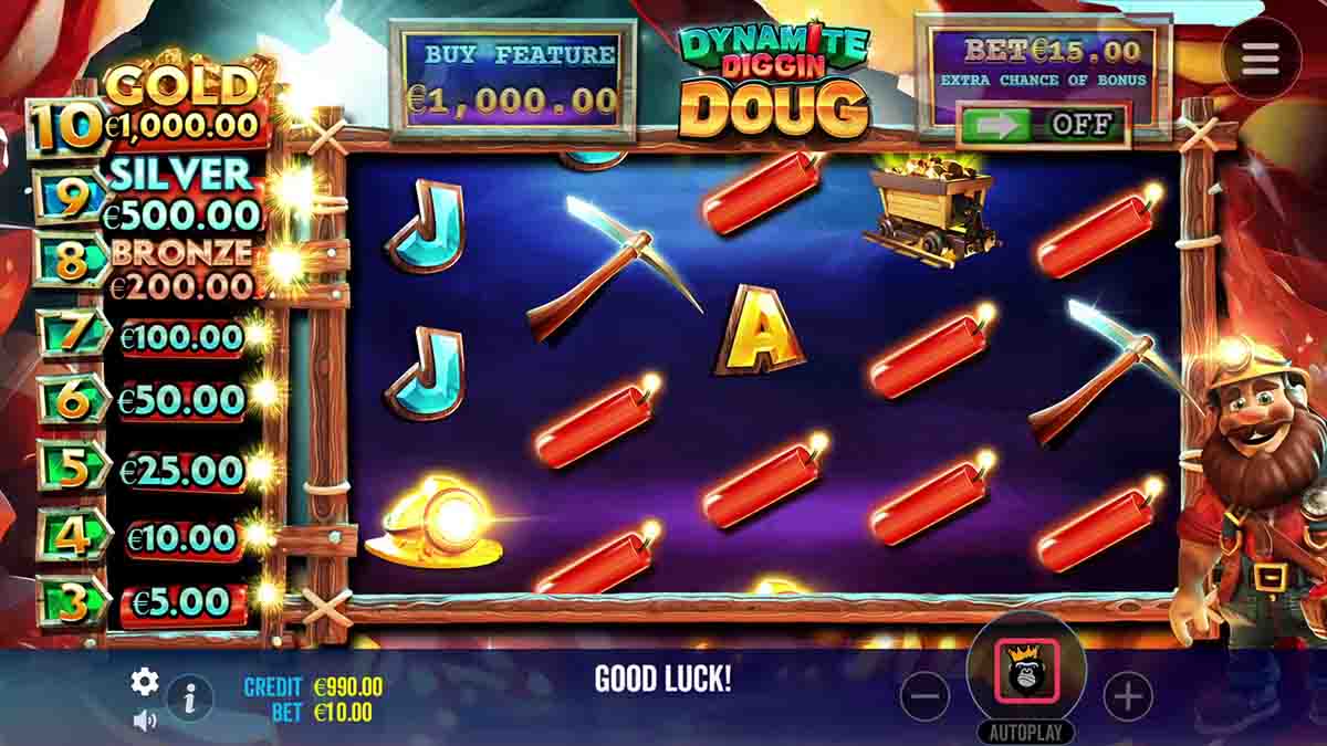 Dynamite Diggin Doug slot game by Pragmatic Play, base game