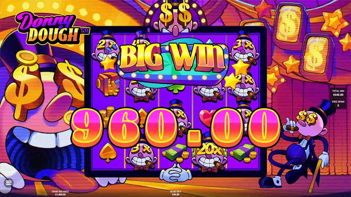 Donny Dough slot game by Hacksaw Gaming, €960 Big win