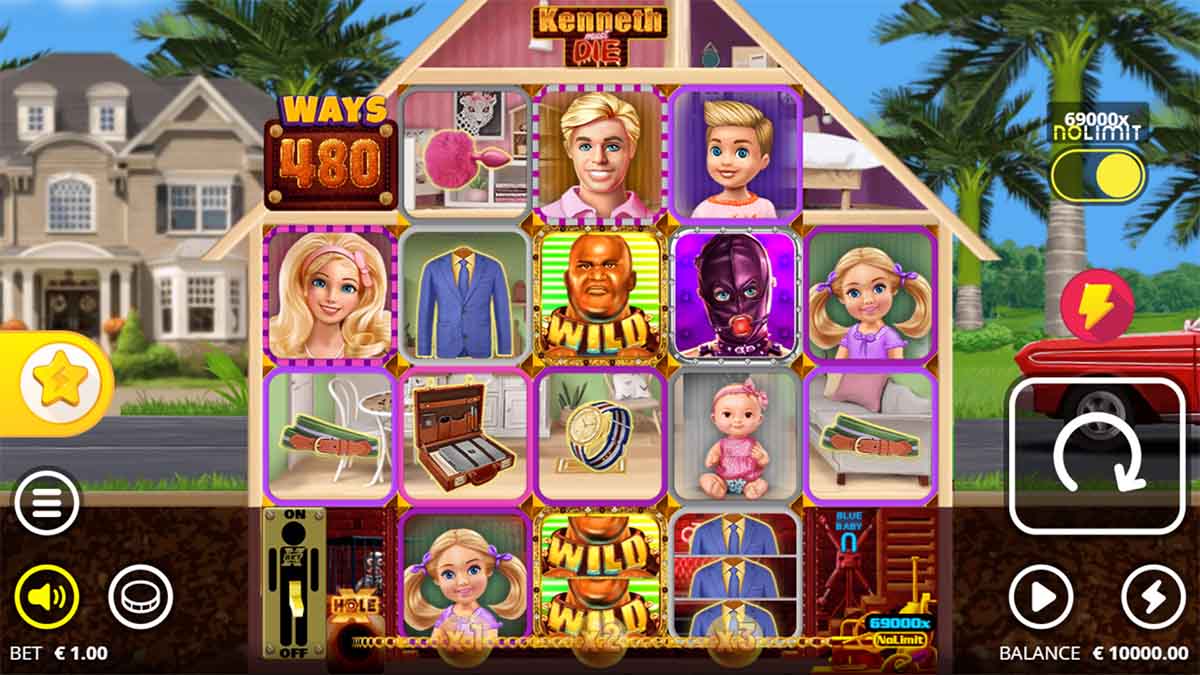 Kenneth Must Die slot game by Nolimit City, Base Game view