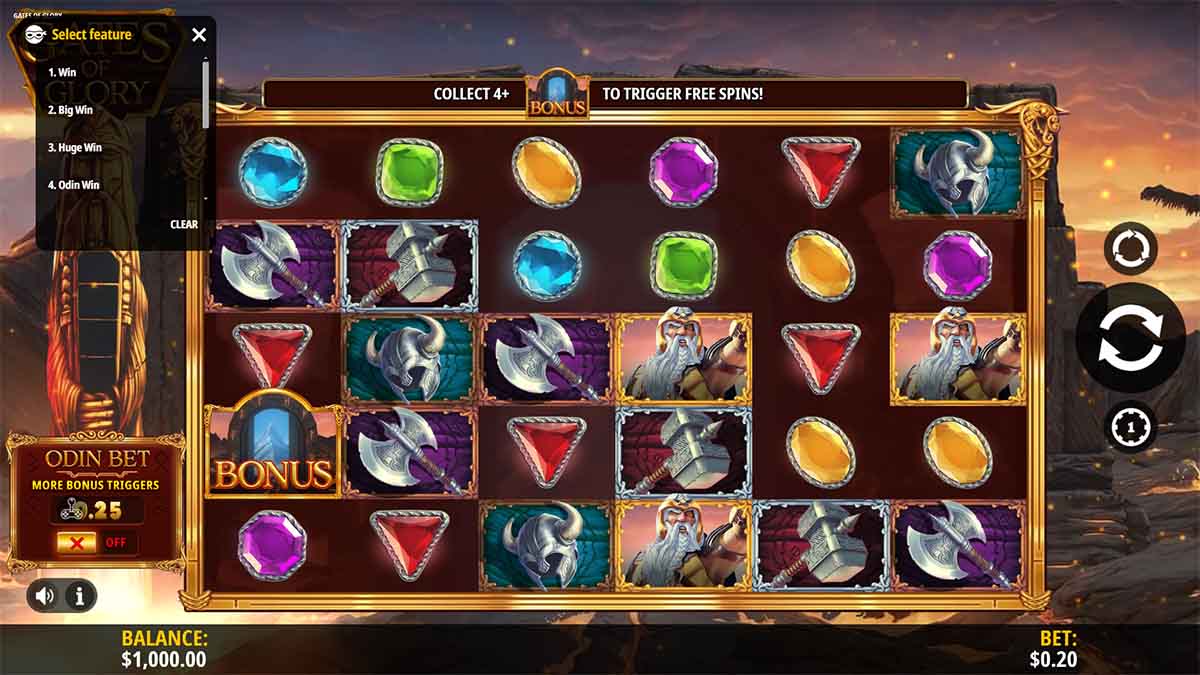 Gates of Glory slot game by iSoftBet featuring Select feature