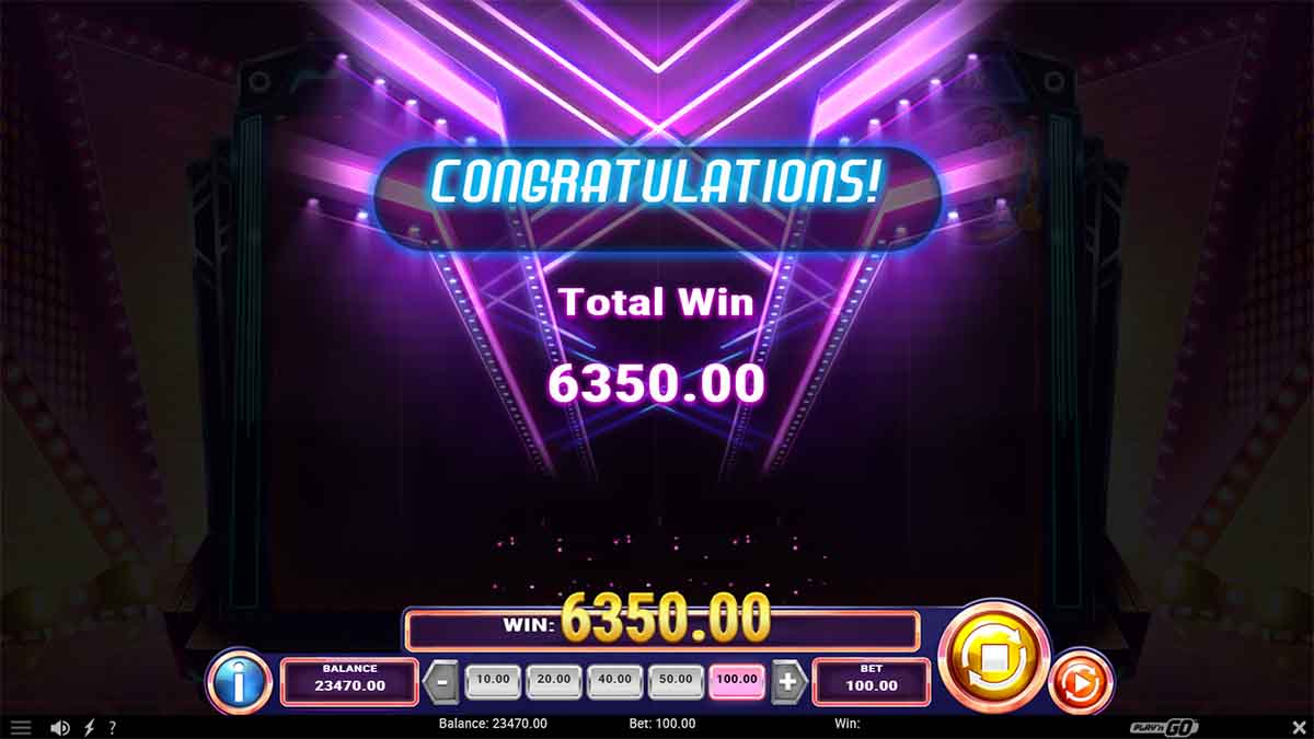 Piggy Blitz Disco Gold slot game by Play'n GO, showing Total Win of 6,350 from 10 Free Spins