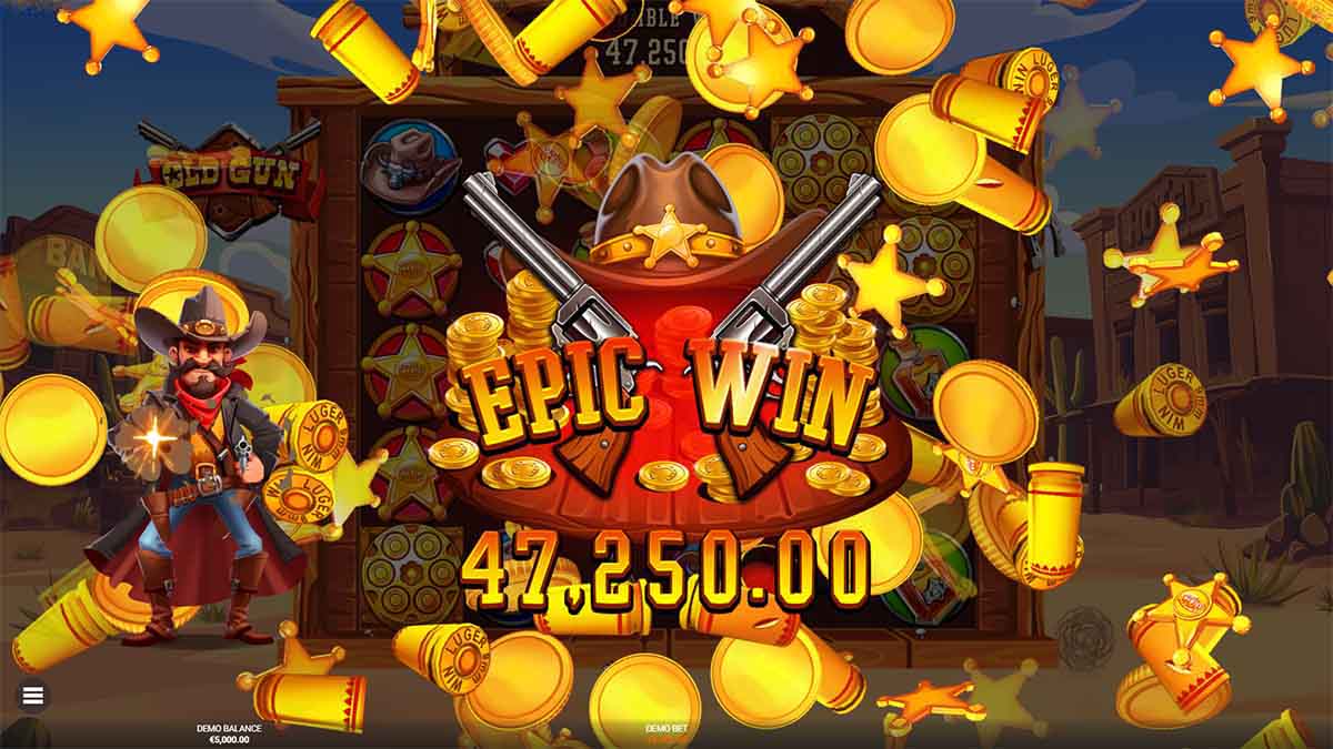 Old Gun slot game by Backseat Gaming, €47,250 Epic win