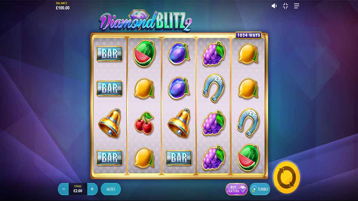 Diamond Blitz 2 slot game by Red Tiger Gaming, base game