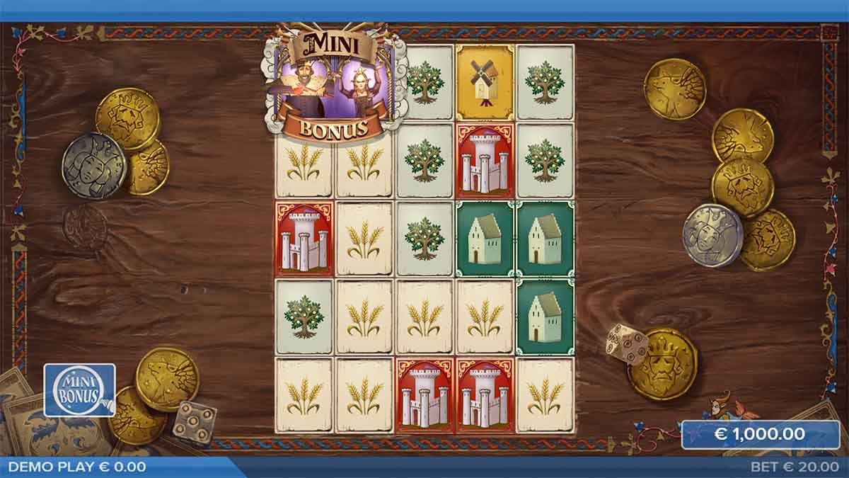 Cluster Kingdom slot game by ELK Studios, showing Mini Bonus