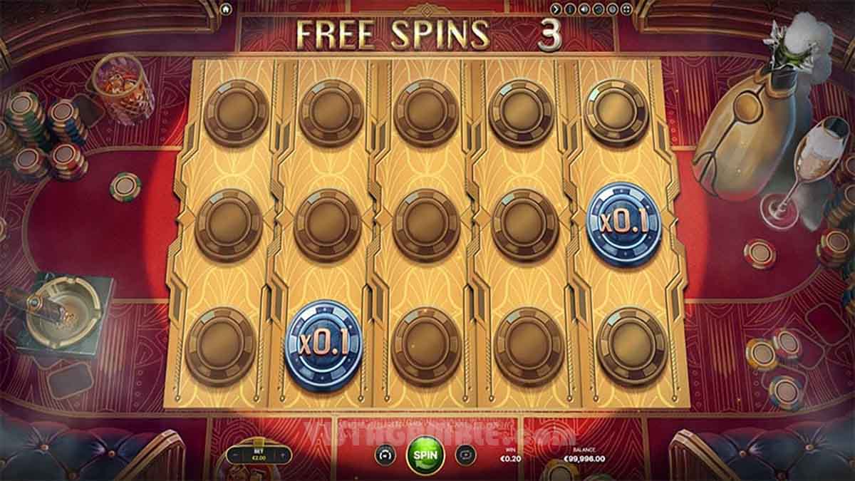 Casino Night slot game by NetEnt, 3 free spins