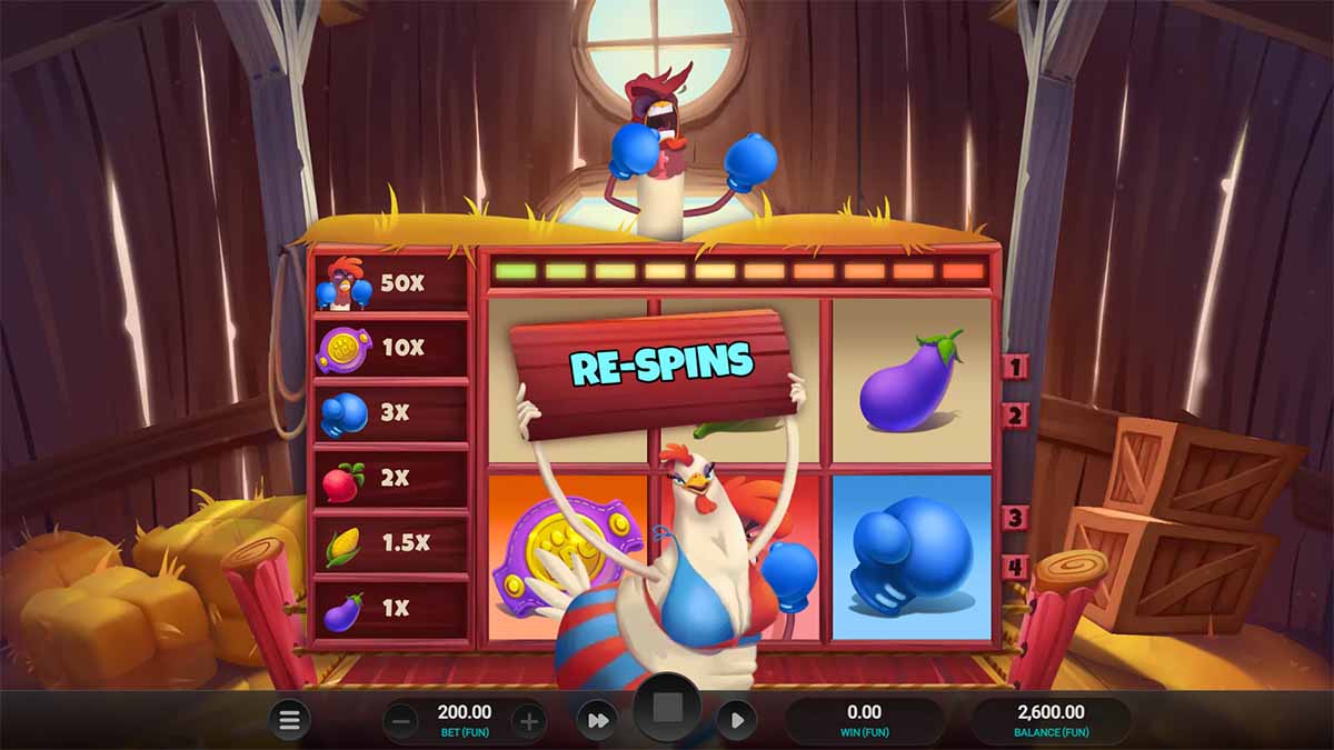 Feather Fury slot game by Relax Gaming showing win of Respins