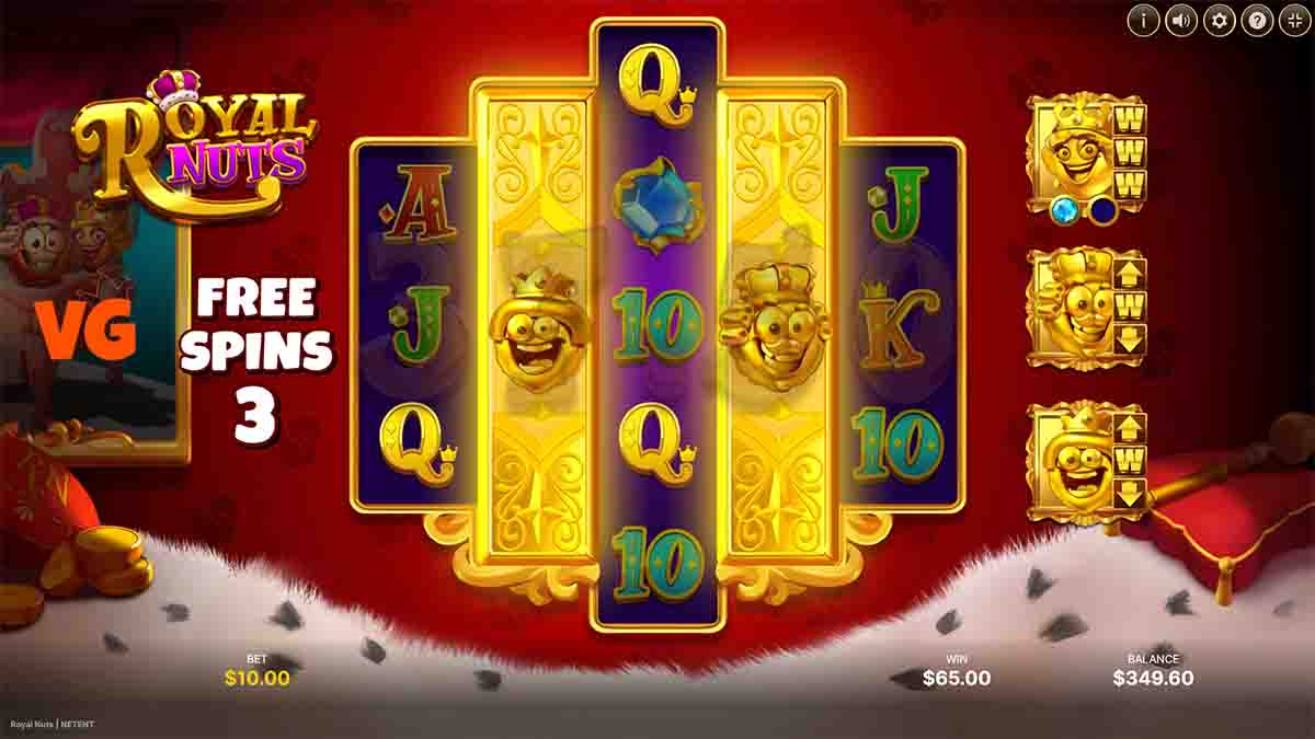 Royal Nuts slot game by Netent, win