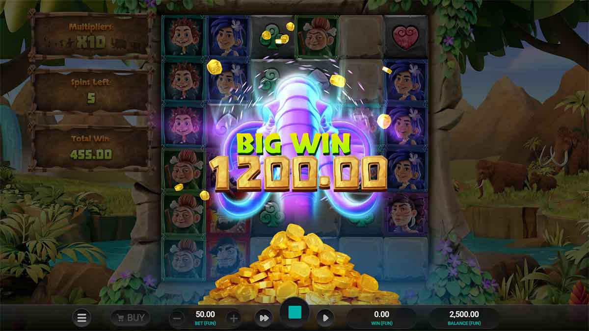 The Tumbles slot game by Relax Gaming, 1200 Big win