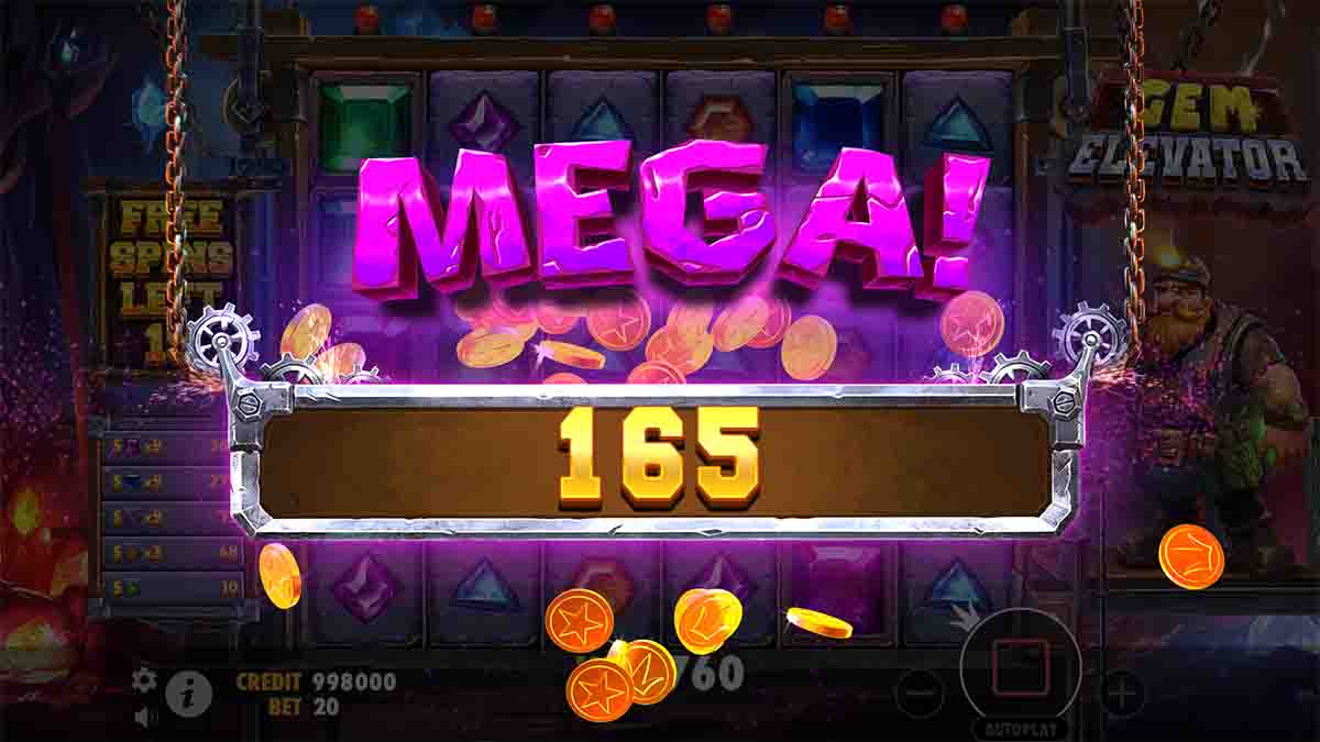 Gem Elevator slot by Pragmatic Play, 165 Mega Win