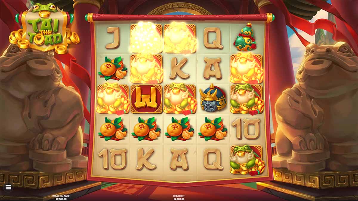 Tai The Toad slot game by Hacksaw Gaming, Triple Toad Featurespins Activated