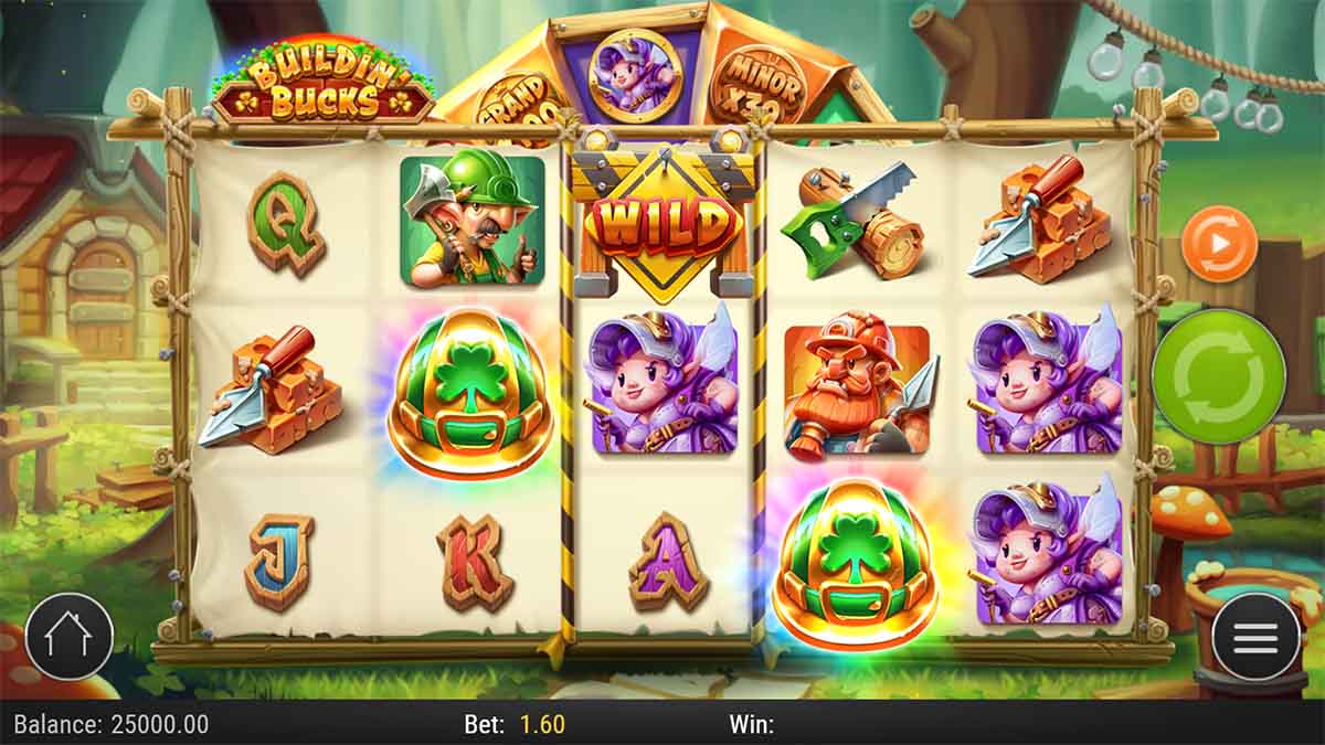 Buildin' Bucks slot game by Pragmatic Play, Base Game view