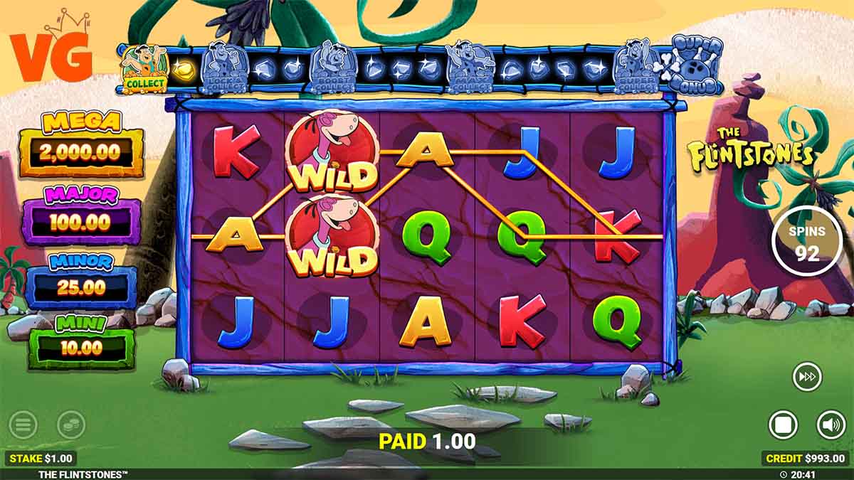 The Flinstones slot game by Blueprint Gaming, wild win