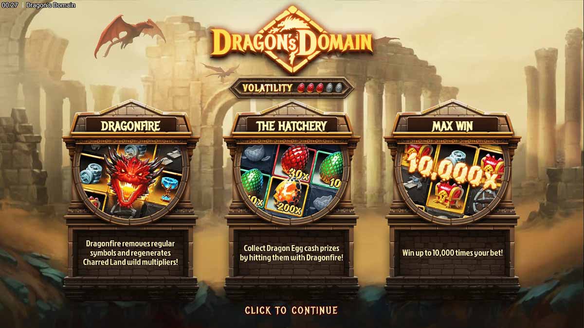 Dragon's Domain slot game by Hacksaw Gaming, introduction