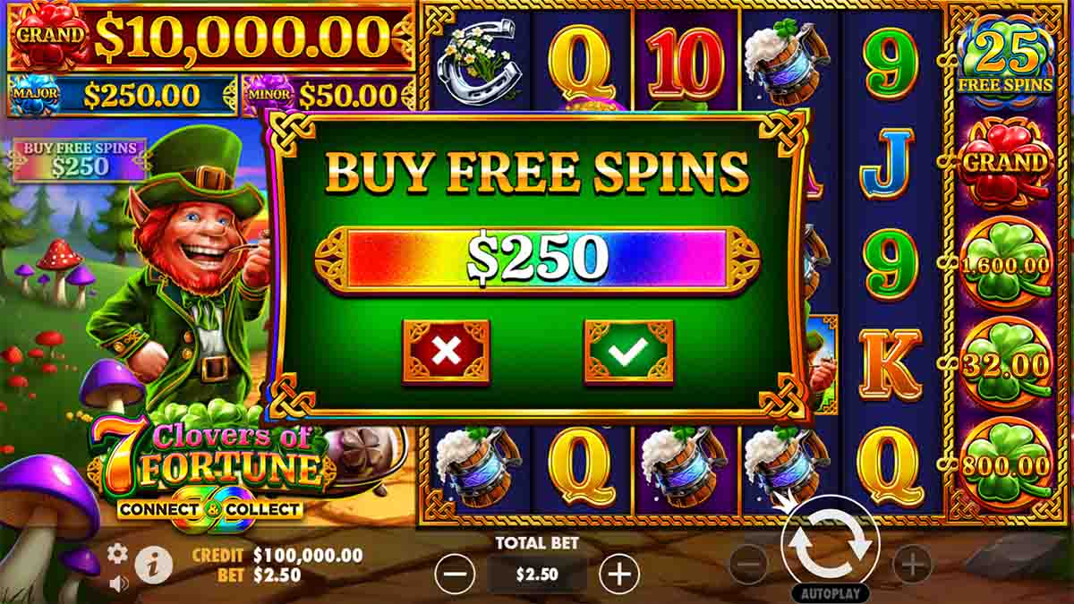 7 Clovers of Fortune slot game by Pragmatic Play, featuring Buy Free Spins