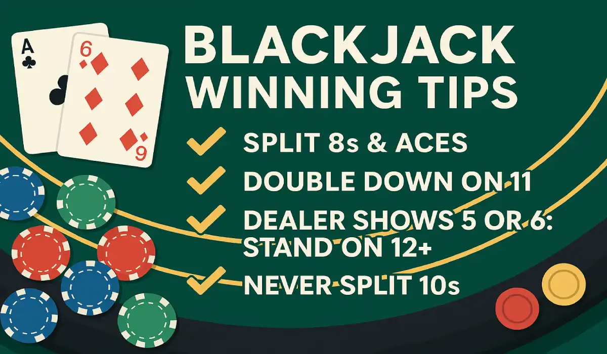 showing blackjack winning tips
