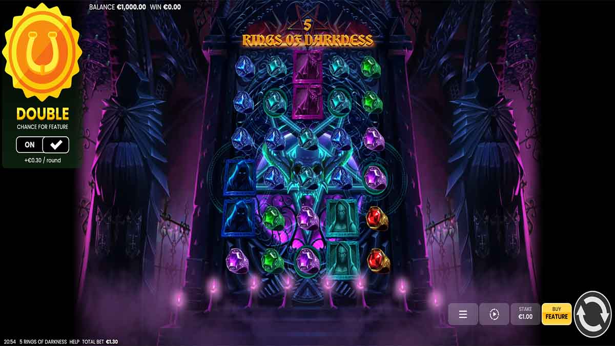 5 Rings of Darkness slot game by Octoplay, base game