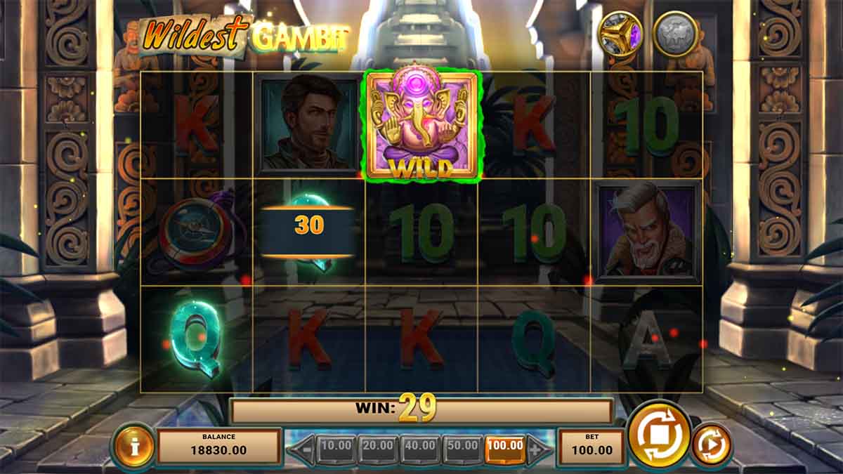 Wildest Gambit slot game by Play'n GO, Wild Respin Win 30.00