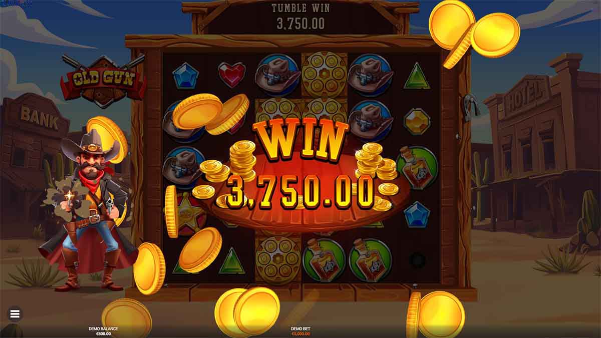 Old Gun slot game by Backseat Gaming, €3,750 win