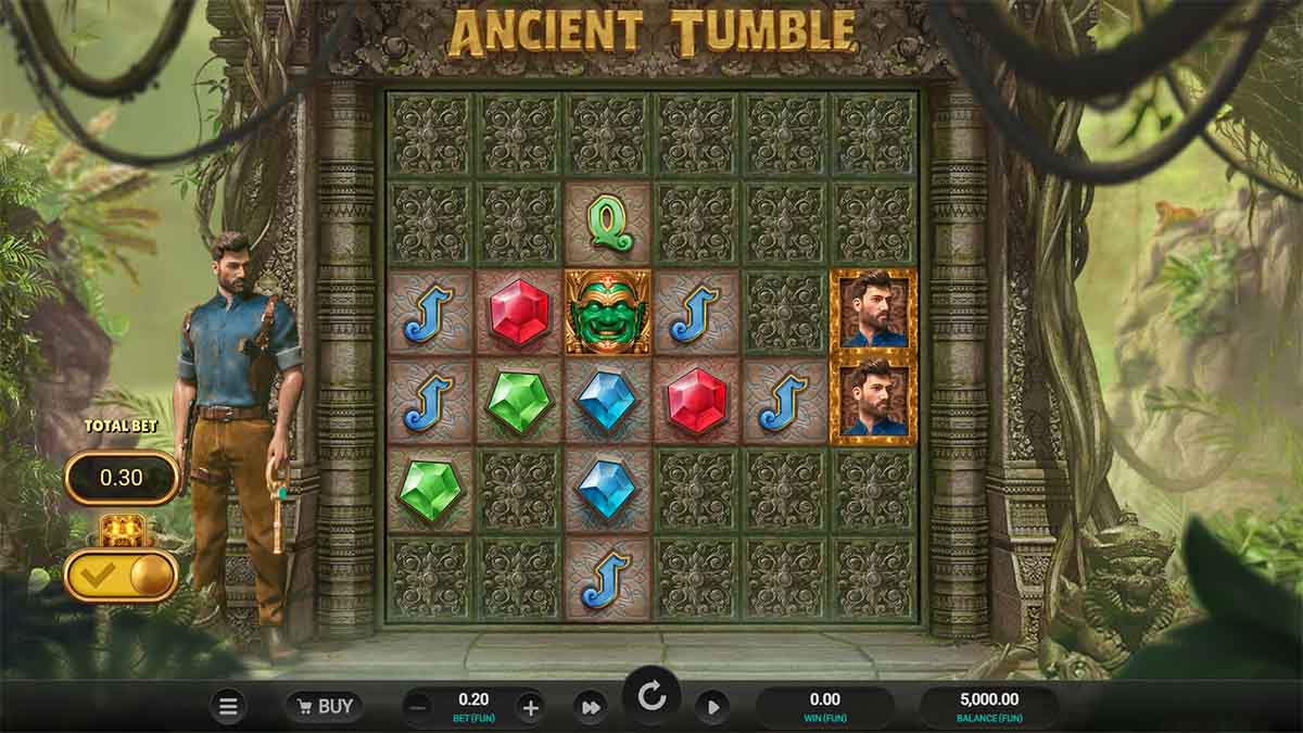 Ancient Tumble slot game by Relax Gaming, Base Game view