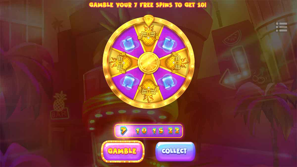 Pineapple Crush slot game by Quickspin, 7 free spins