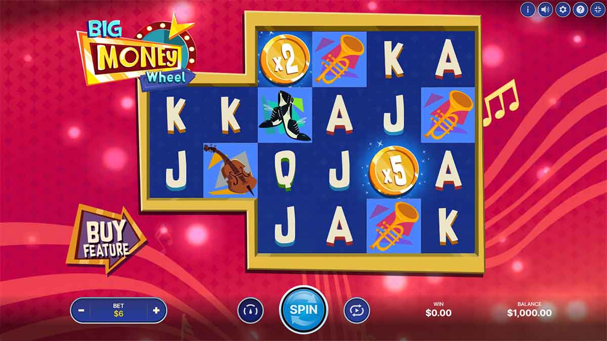 Big Money Wheel slot game by NetEnt, Base Game view