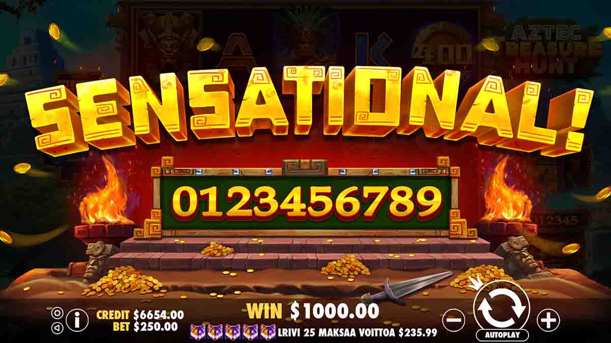 Aztec Treasure Hunt  slot game by Pragmatic Play, Sensational Win